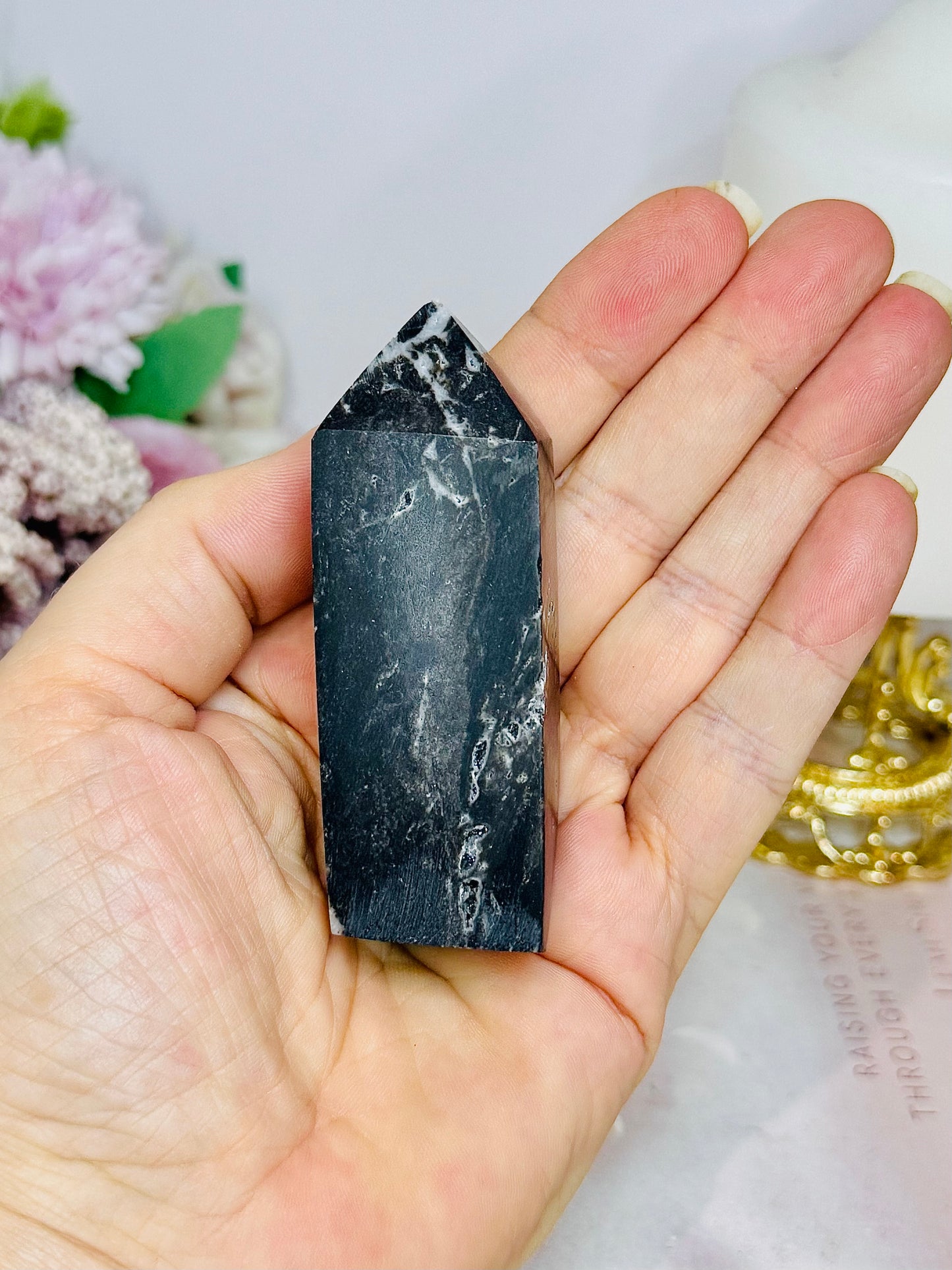 Druzy Black Sphalerite Tower 7.5cm