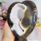 Agate Druzy Carved Heart Wings on Stand 20cm