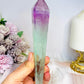 Watermelon Fluorite Wand | Tower with Rainbows  17.5cm