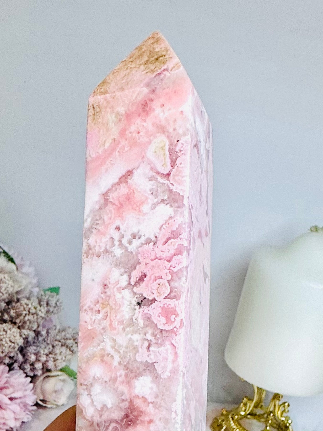 Huge Pink Peruvian Rhodochrosite Tower 29cm 993grams