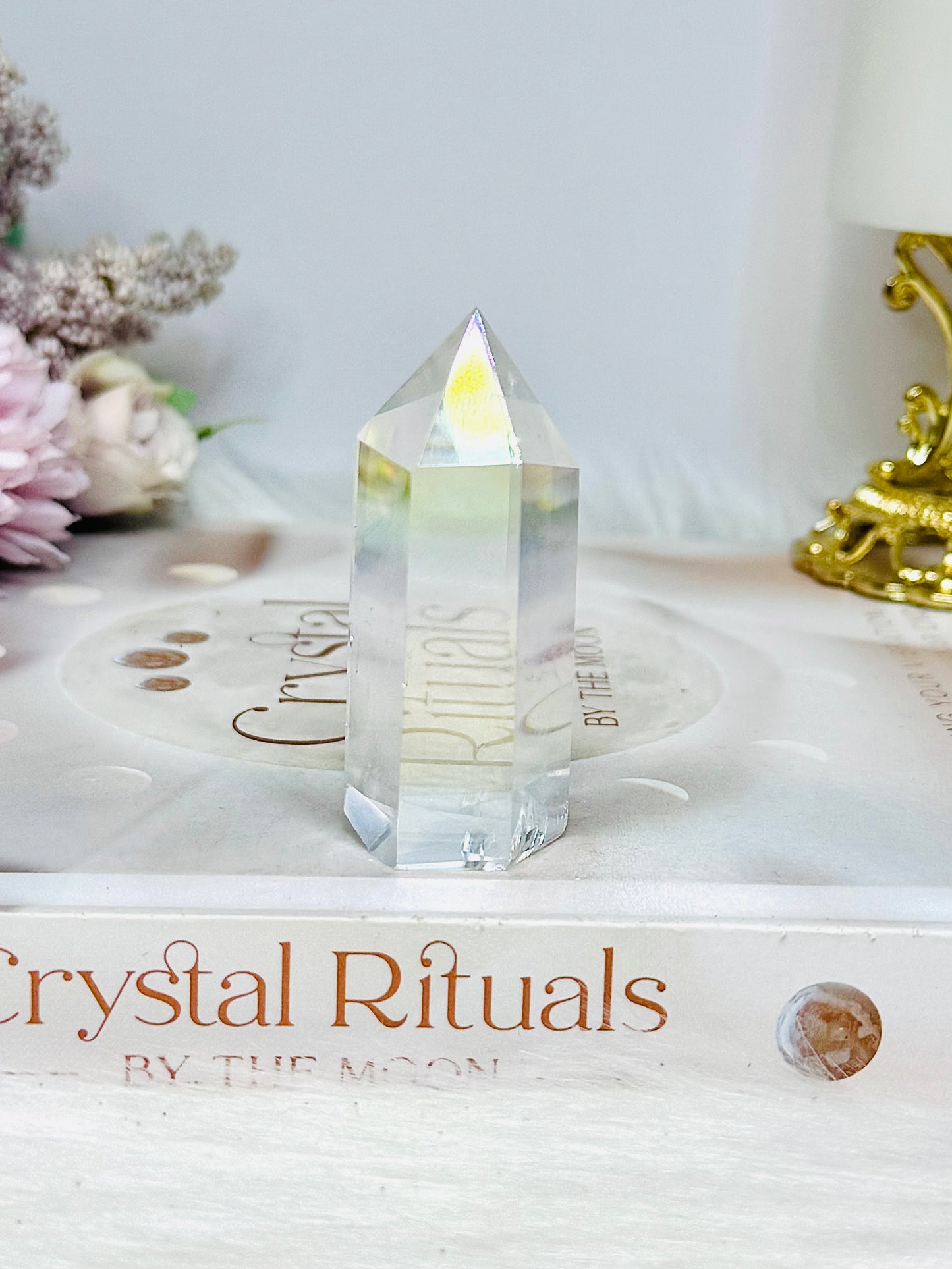 High Grade Clear Quartz Angel Aura Tower 6cm