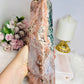 Huge Pink Amethyst Druzy Chunky Tower with Green Jasper Inclusions 27cm 1.7KG