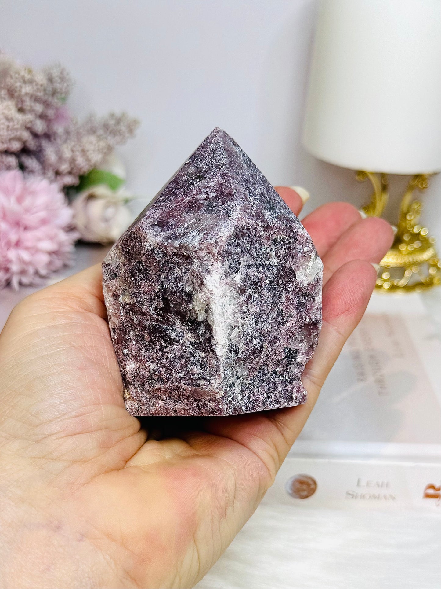 Lepidolite Polished Point 8cm 306g