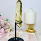 Citrine Tower 19cm Inc Stand (Cut in back of tower)