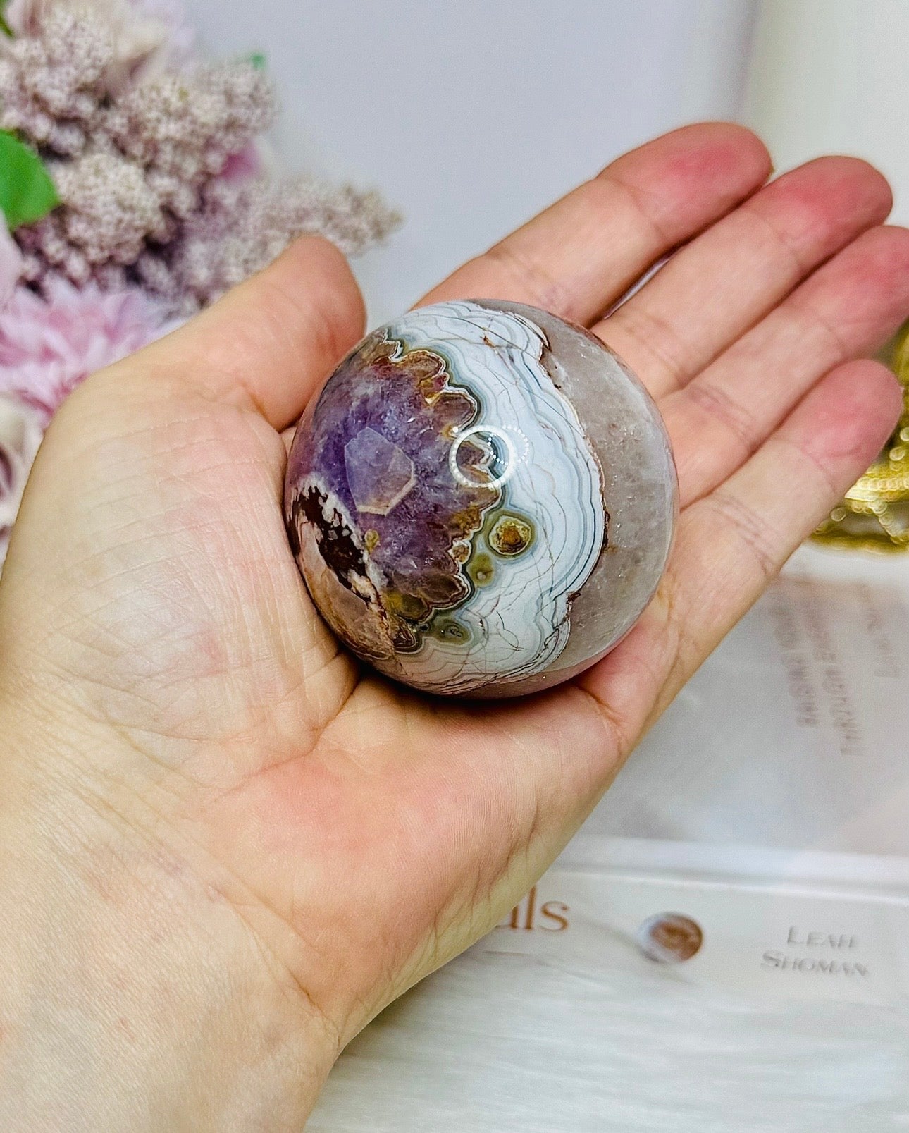Amethyst X Mexican Crazy Lace Sphere On Stand 191g