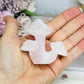 Pink Mangano Calcite Triple Mushroom Carving (UV Reactive)