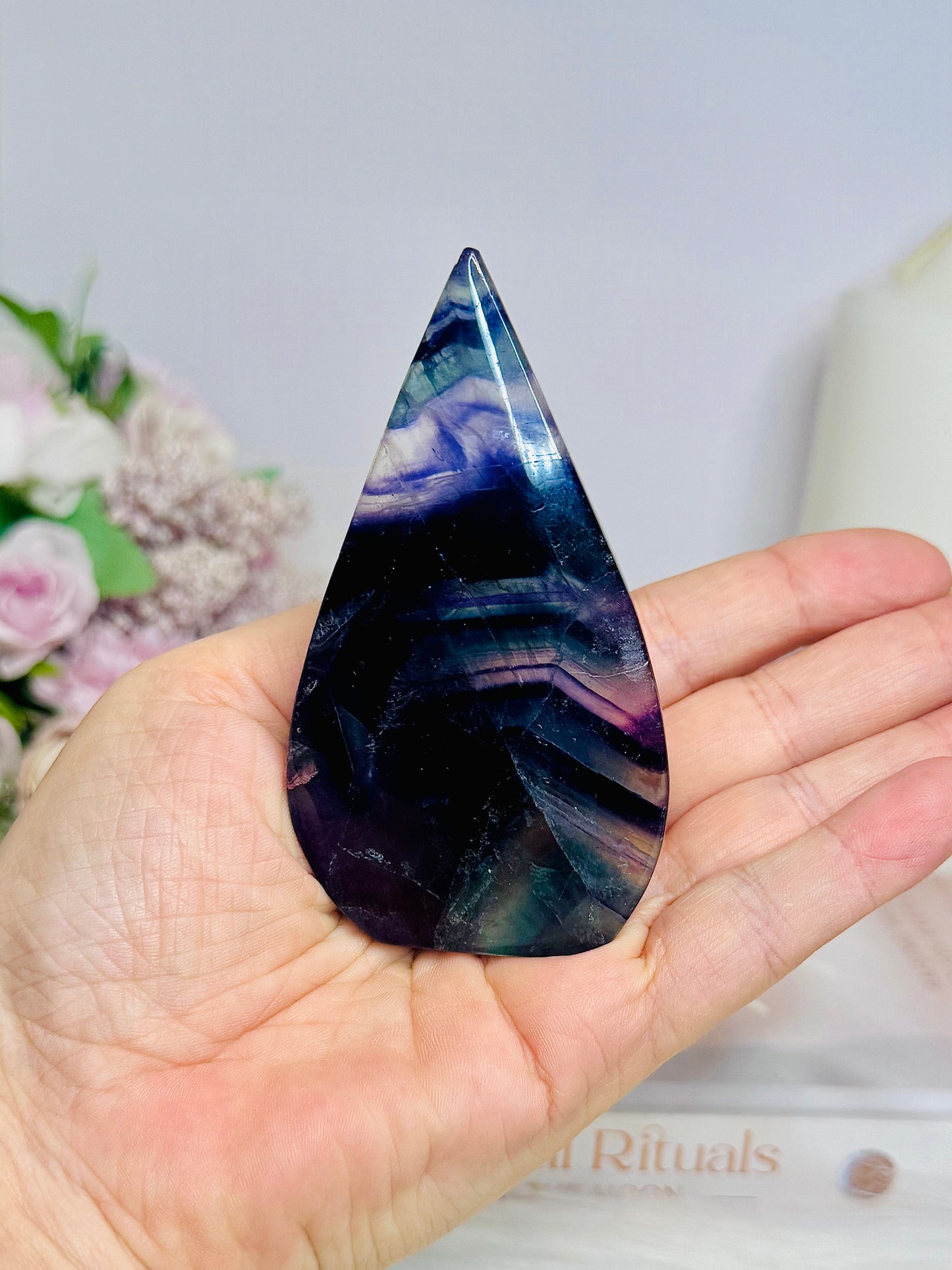 Rainbow Fluorite Flame 9.5cm