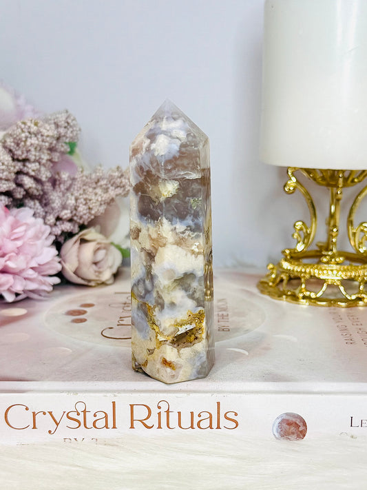 Druzy Flower Agate Tower 10cm