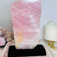 Natural Large Rose Quartz Chunky Slab on Timber Stand 1.53KG 24cm