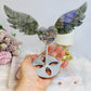 Purple Labradorite Heart with Wings ~ Each piece is full of flash 18cm