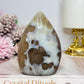 Green Chunky Flower Agate Carved Flame | Freeform 251grams 10cm