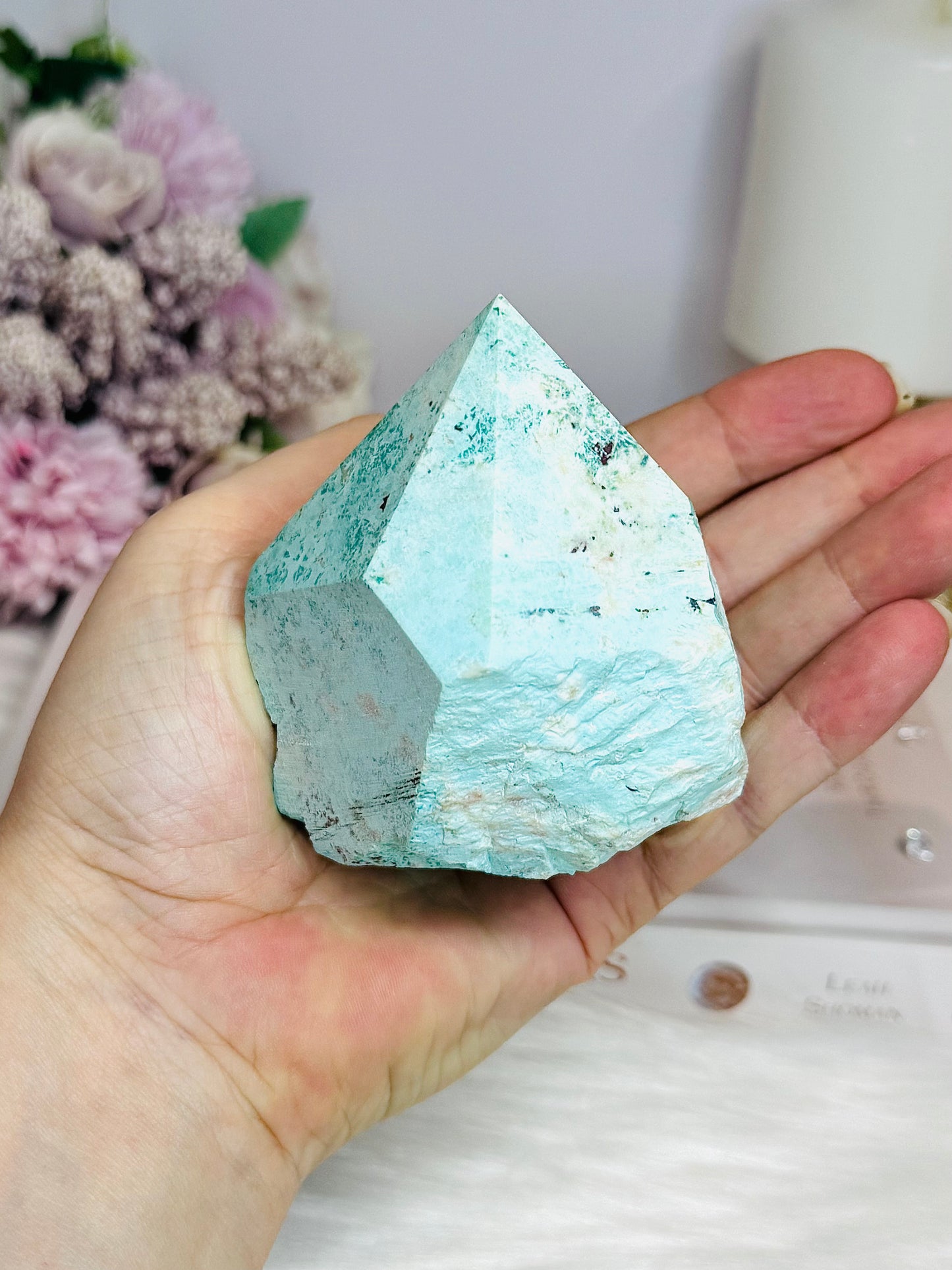 A Rare Stone ~ Chunky Natural Inca Turquoise Carved Freeform | Tower 7cm 233g