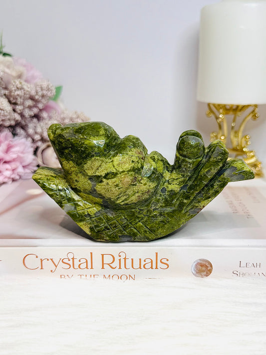 Chunky Large Green Jade Snail 11.5cm 296g