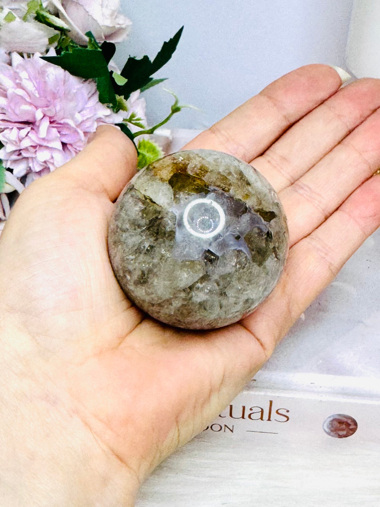 Agate Sphere On Stand 197g