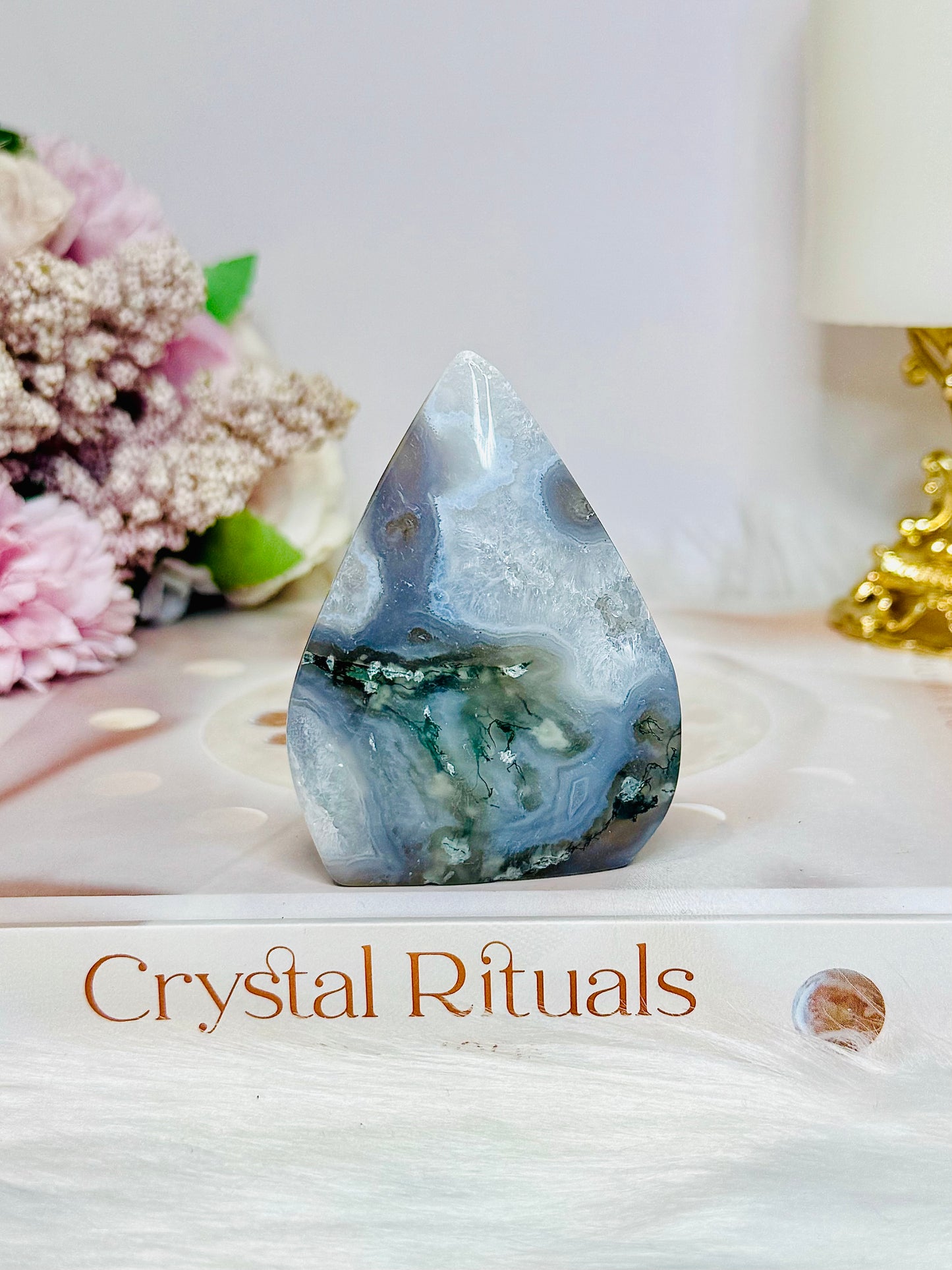 Moss Agate Flame | Freeform 7cm