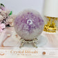 Large High Grade Purple Agate Sphere on Stand 851g