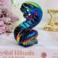 Fertility & Rebirth ~ Amazing Perfectly Carved Titanium Aura Quartz Bright Colourful Snake