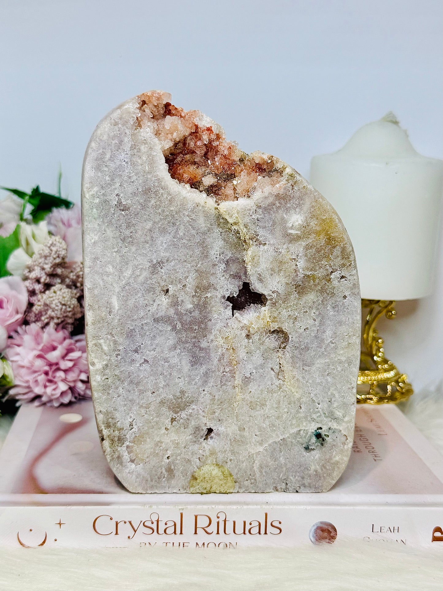 Large Natural Druzy Pink Amethyst Freeform | Slab 17cm 1.04KG