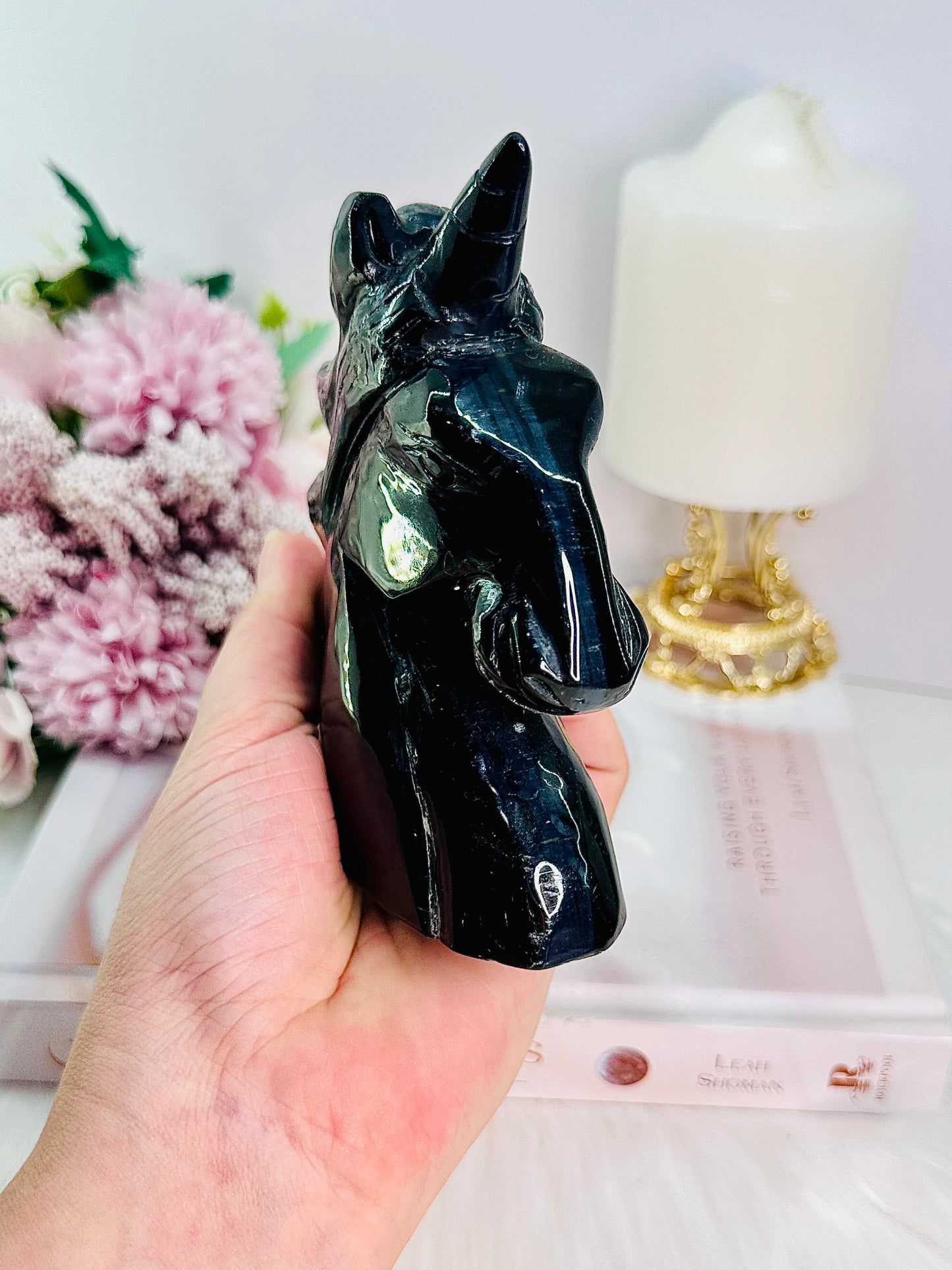 Absolutely Magnificent Large 13cm 471gram Rare Blue Tigers Eye Carved Unicorn ~ A Very Special Piece Of Magic