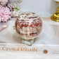 Pink Banded Calcite | Pork Stone Sphere On Stand 307g