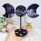 Large Chevron Amethyst Triple Moon On Stand H20cm x W21cm