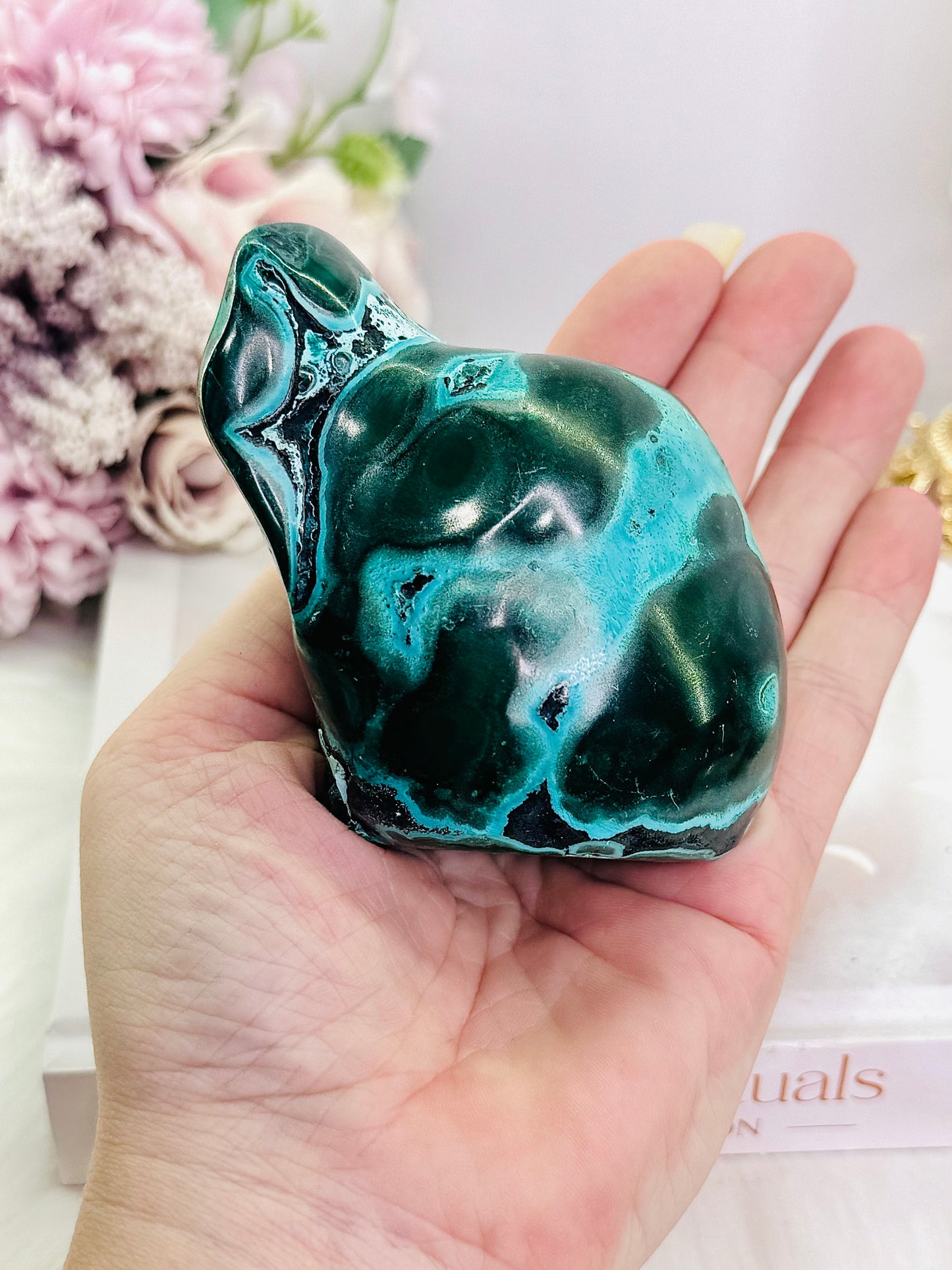 Helps Heal Heartache ~ Stunning Large Malachite |Chrysocolla Polished Natural Freeform 415grams