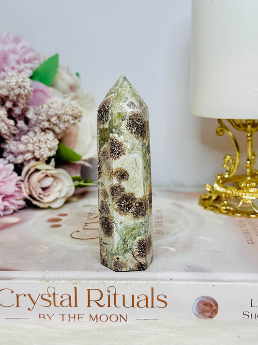 Green Sakura Jasper Tower 9cm