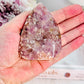 A Rare Combination ~ Amethyst X Flower Agate Carved Freeform | Flame From Brazil 8cm