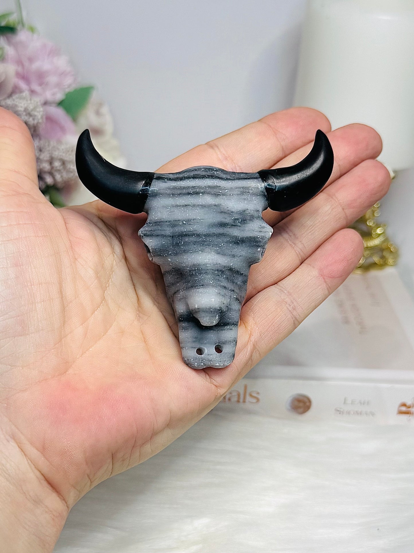 Thai Chi Stone Bull On Stand 8cm
