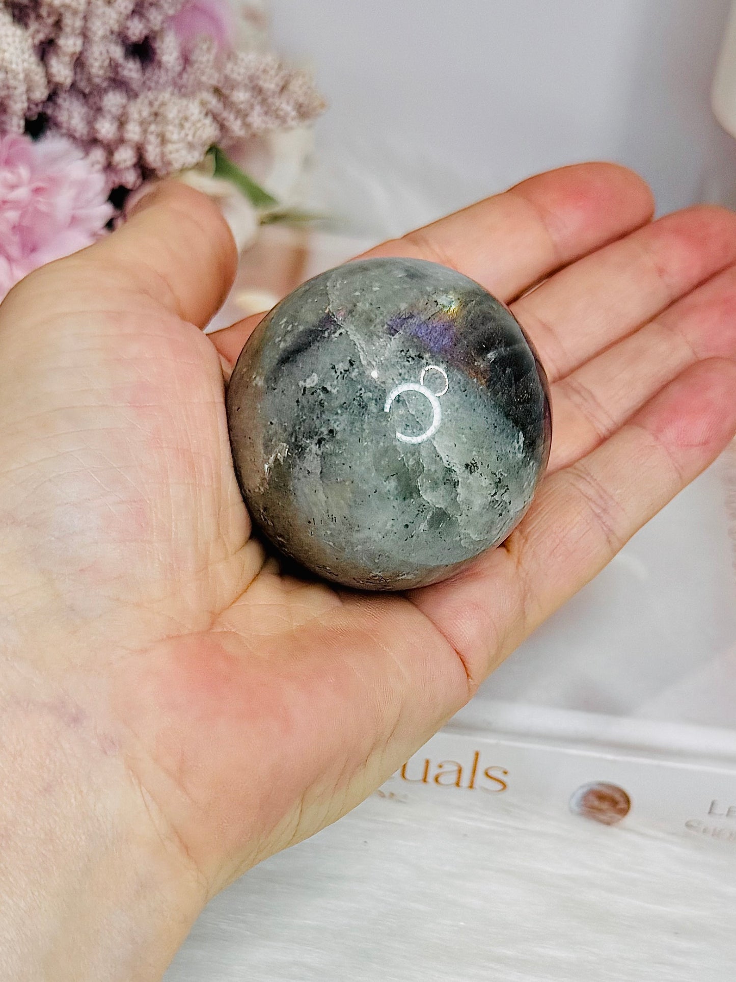 Labradorite Sphere on Stand 160g