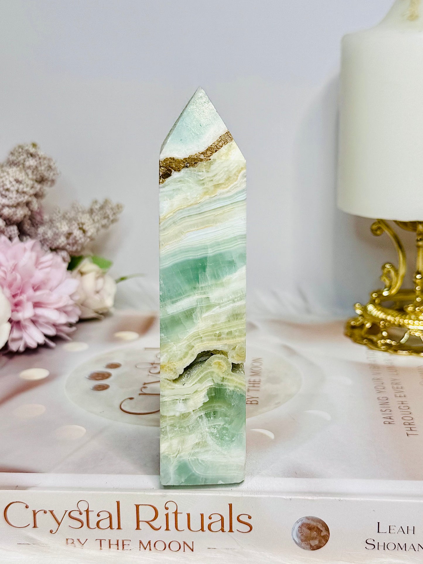 Caribbean Calcite Druzy Tower 12cm