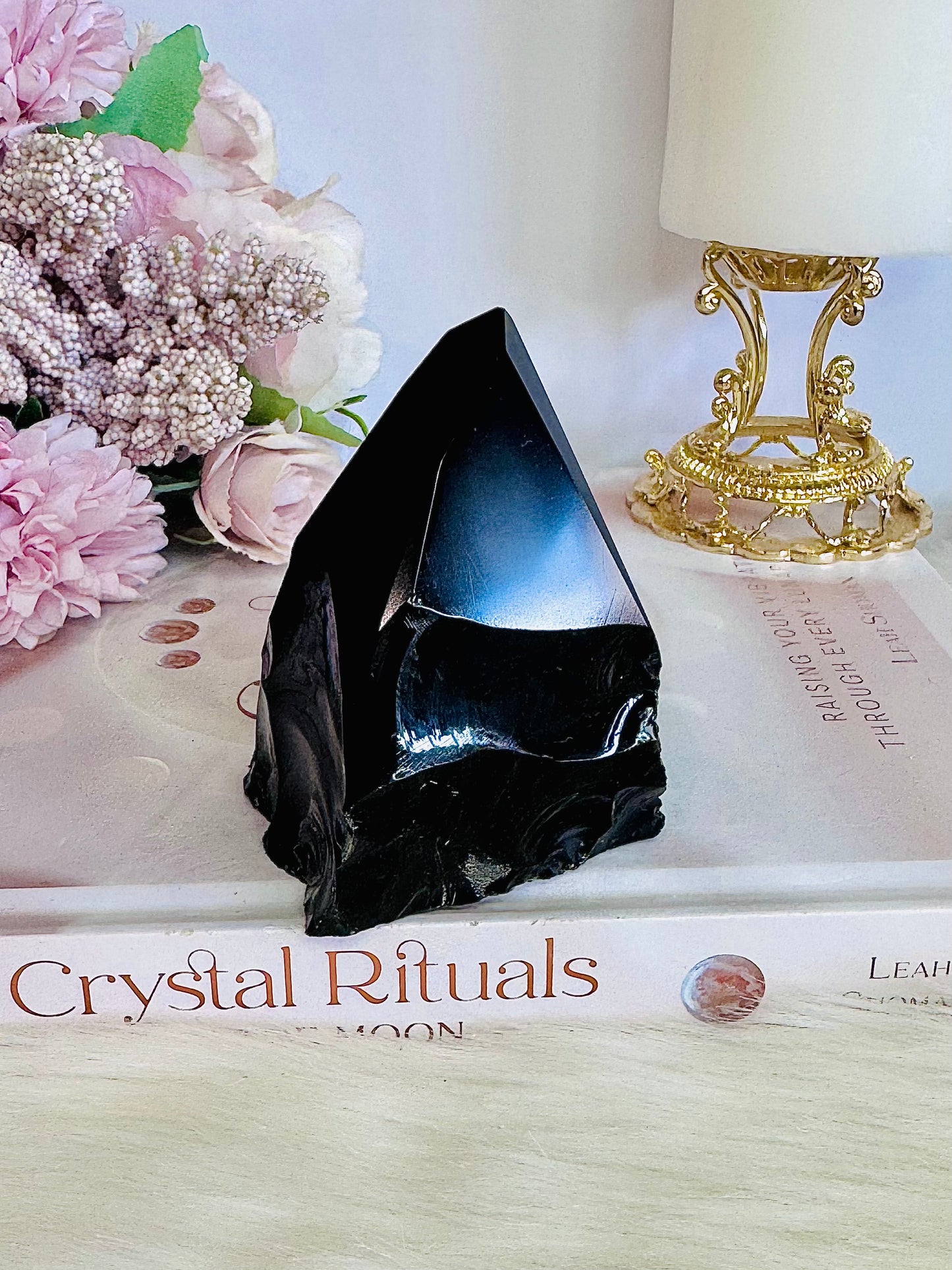 Black Obsidian Rough & Polished Tower 8cm