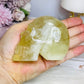 Citrine with Rainbows Carved Skull 397g 8cm