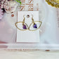 Beautiful Gold Plated Amethyst Evil Eye Earrings