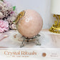 Large Pink Amethyst Druzy Sphere on Stand 406g