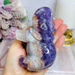 Amethyst X Mexican Lace Agate Elephant 12cm 430g