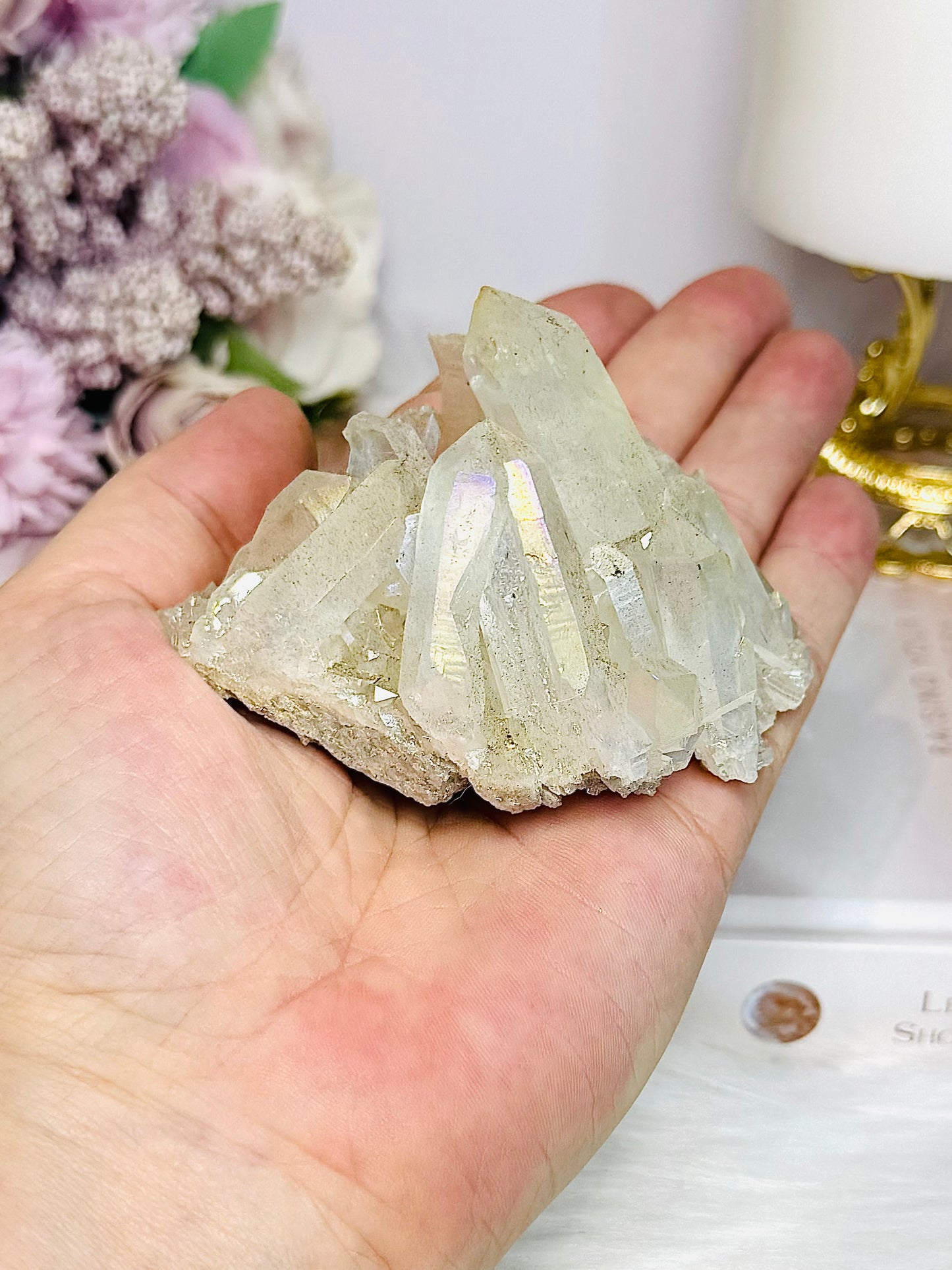Angel Aura Clear Quartz Cluster 127g