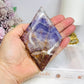 Crazy Lace Amethyst Diamond On Stand 13cm