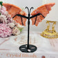 Gorgeous 13cm Pink Agate Butterfly Wings On Black Stand