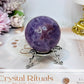 Crazy Lace Amethyst Sphere on Stand 197g