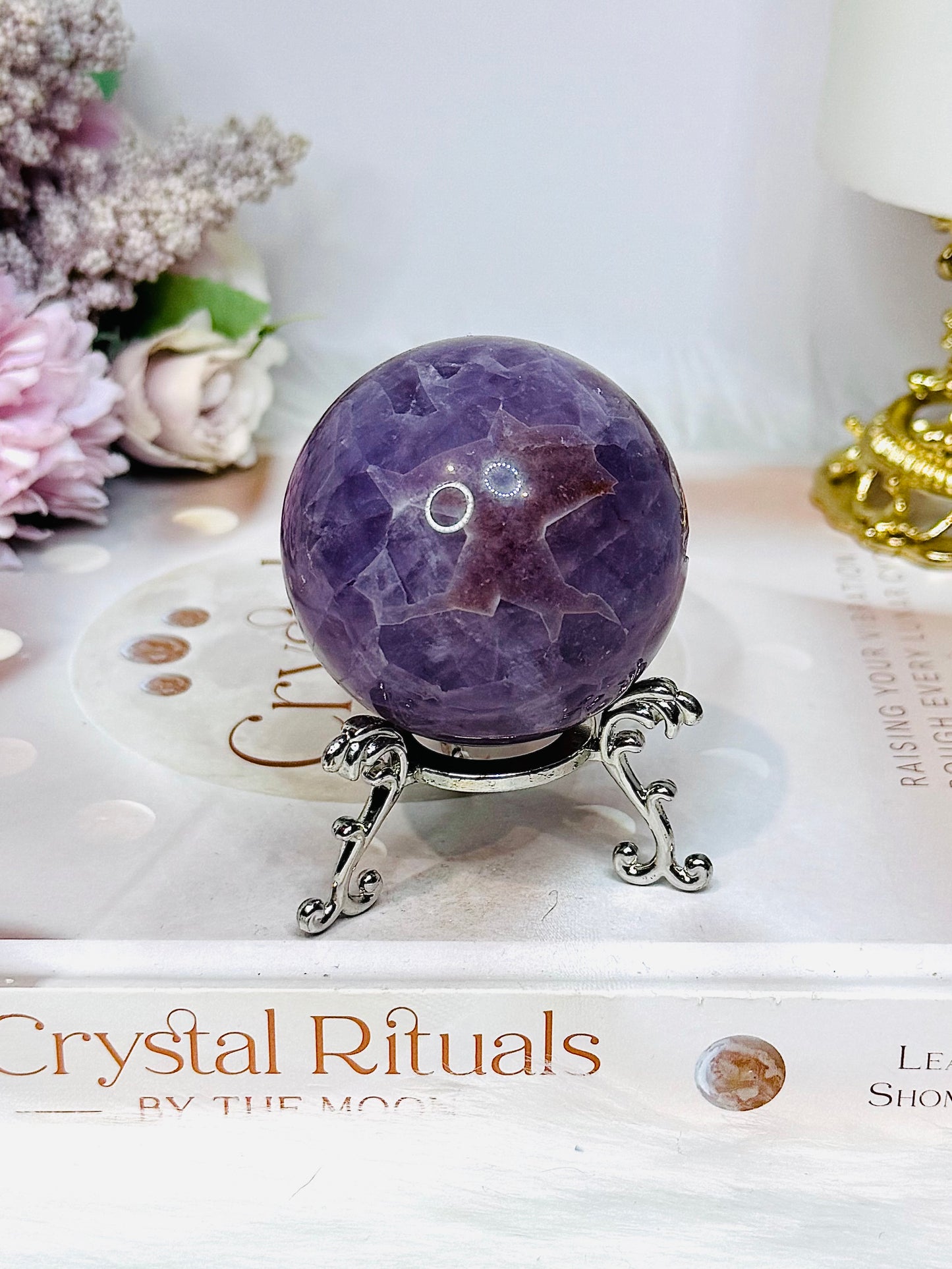 Crazy Lace Amethyst Sphere on Stand 197g