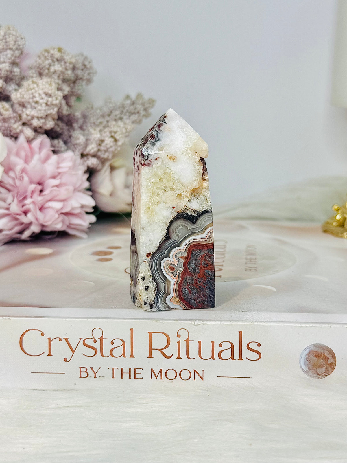 Mexican Lace Agate Tower 6.5cm
