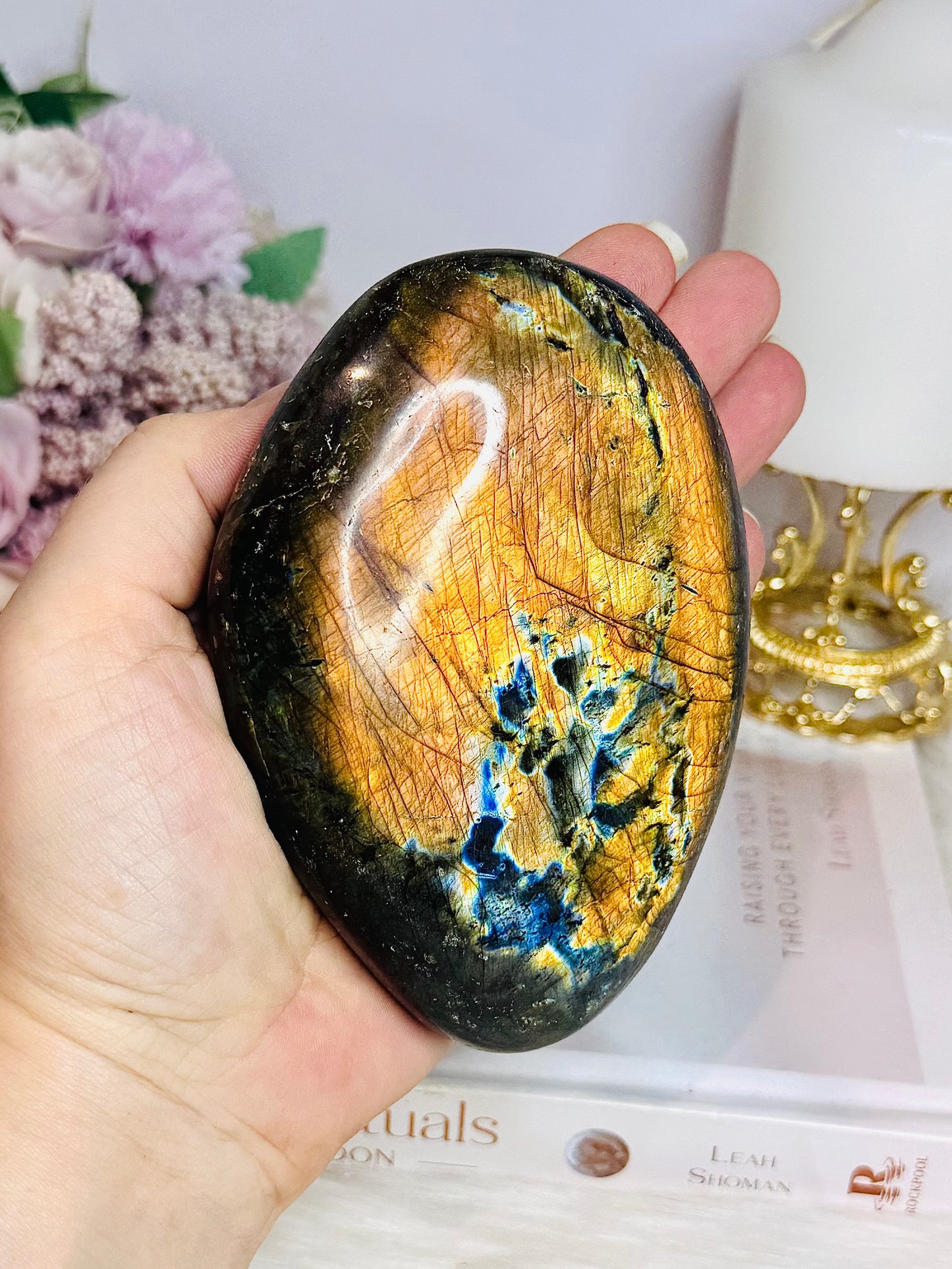 Large Labradorite Freeform with Amazing Flash 11.5cm 455g