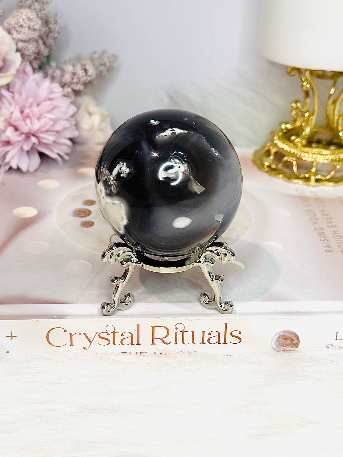 Orca Agate Sphere On Stand 247g