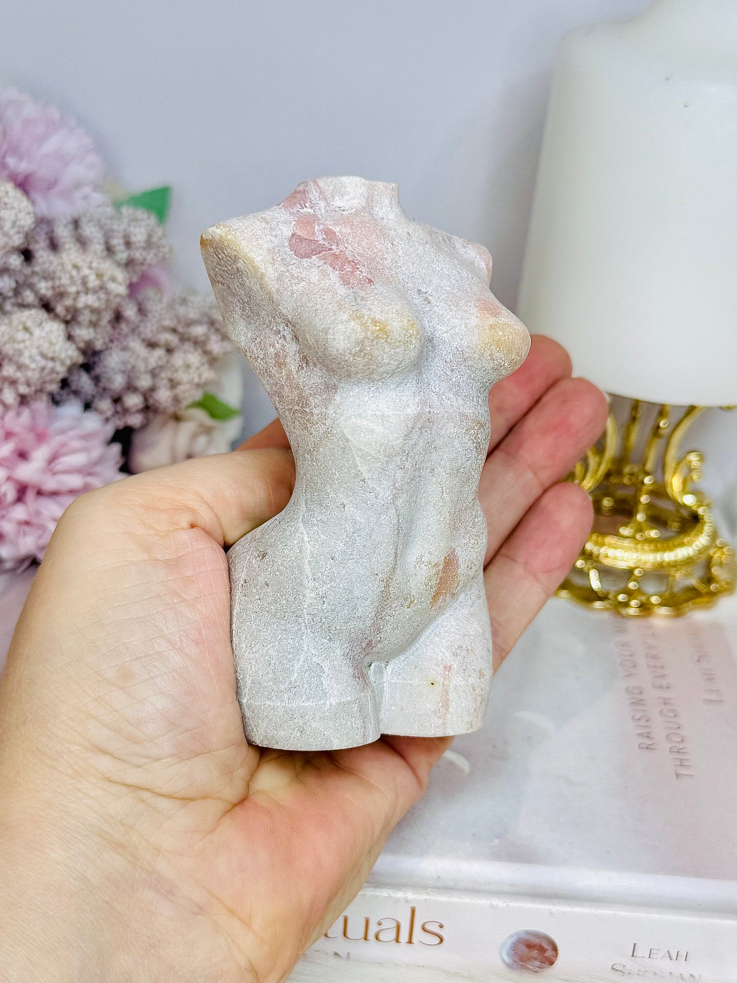 Pink Opal Carved Female Body 9cm 322g