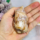 Flower Agate Carved Flame 8cm