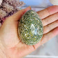 Beautiful Orbicular Ocean Jasper Egg 7.5cm On Stand