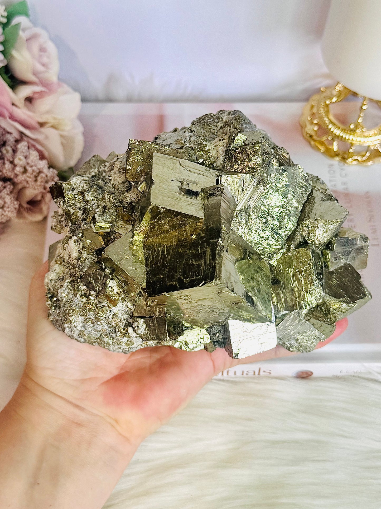 High Grade Incredible Huge 2.2KG 15cm Cubed Pyrite Specimen