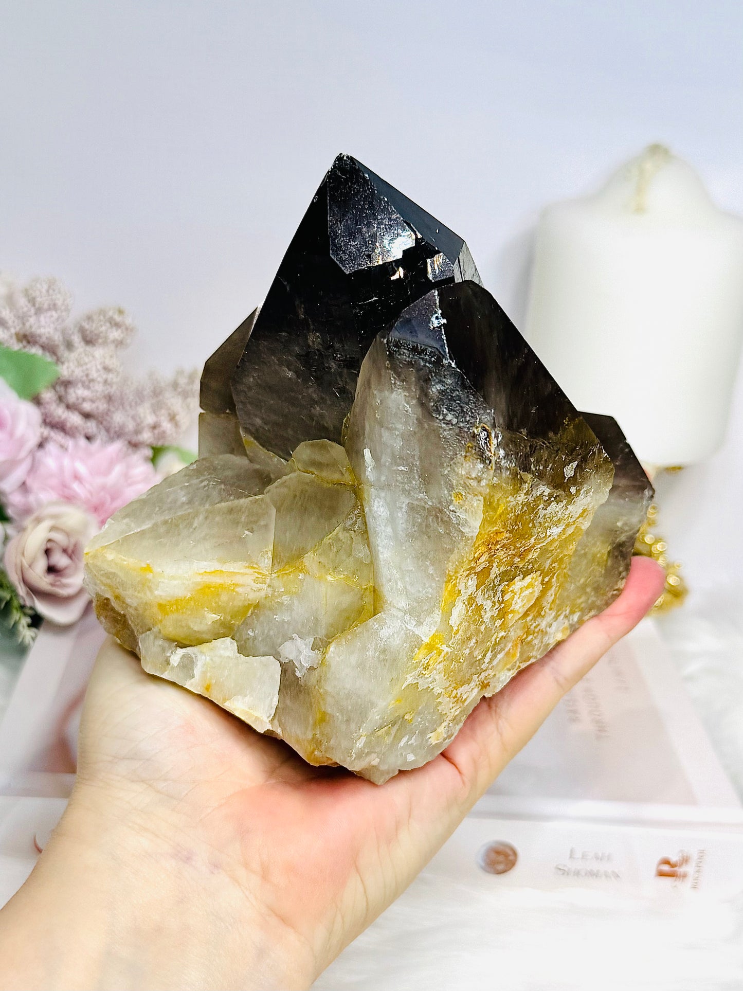 Large Smokey Quartz Cluster Freeform 1.3KG 13cm
