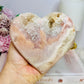 Large Druzy Pink Amethyst Heart On Rose Gold Stand 620g